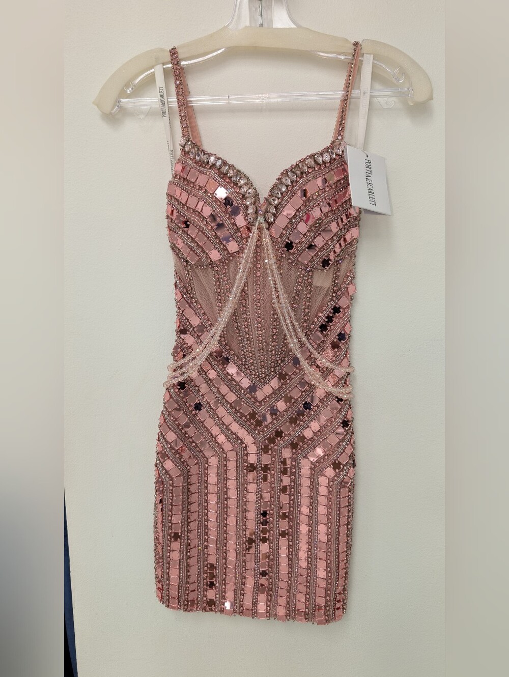 💖 Portia & Scarlett Rose Gold Mirrored Mini Dress Sz 0!